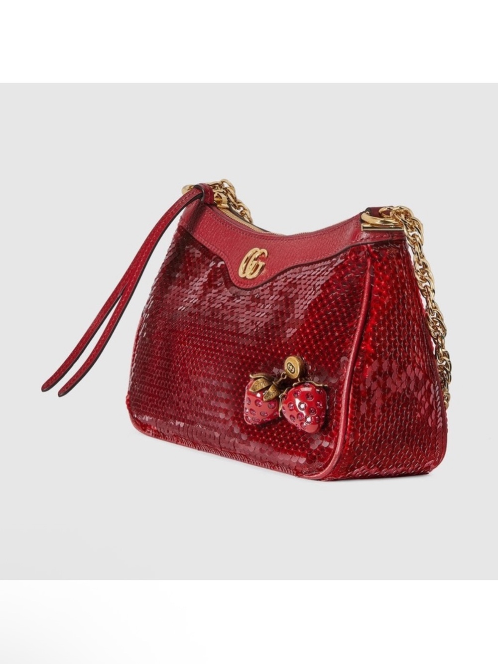 Gucci GG Marmont Strawberry Red Sequin Shoulder Bag - Picture 3 of 8
